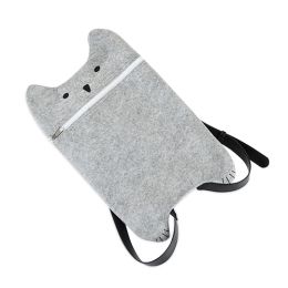 Grey Felt Cat Bag
