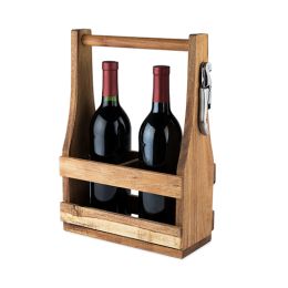 Country Home: Acacia Wood Wine Caddy by Twine