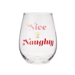 Nice And Naughty Stemless Wine Glass by BlushÂ®