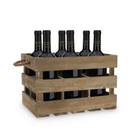 Rustic Farmhouseâ„¢ Wooden 6 Bottle Crate by Twine