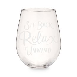 Sit Back and Relax Stemless Wine Glass by TwineÂ®