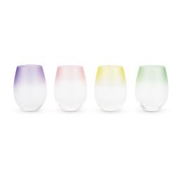 Frosted Ombre Stemless Wine Glasses by BlushÂ® (Set of 4)