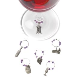 Winery Pewter Wine Charms by Trueâ„¢ (Set of 6)